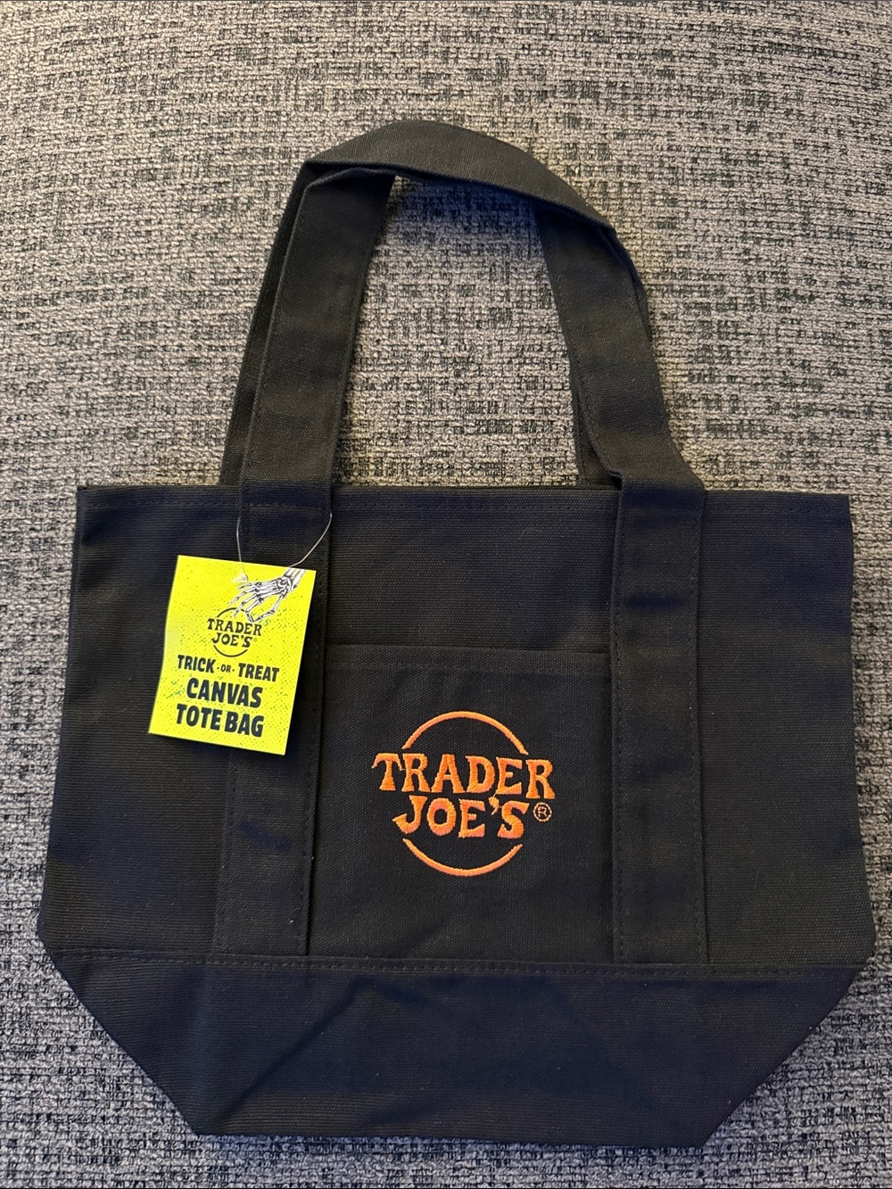 NWT Trader Joe’s 2026 Halloween Trick or Treat Canvas Tote Bag, Black/Black
